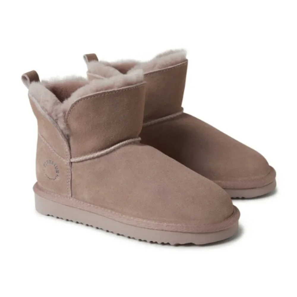 Fireside Shearling Lined Suede Mini Boots‎ Pink Cozy Winter – Size 8